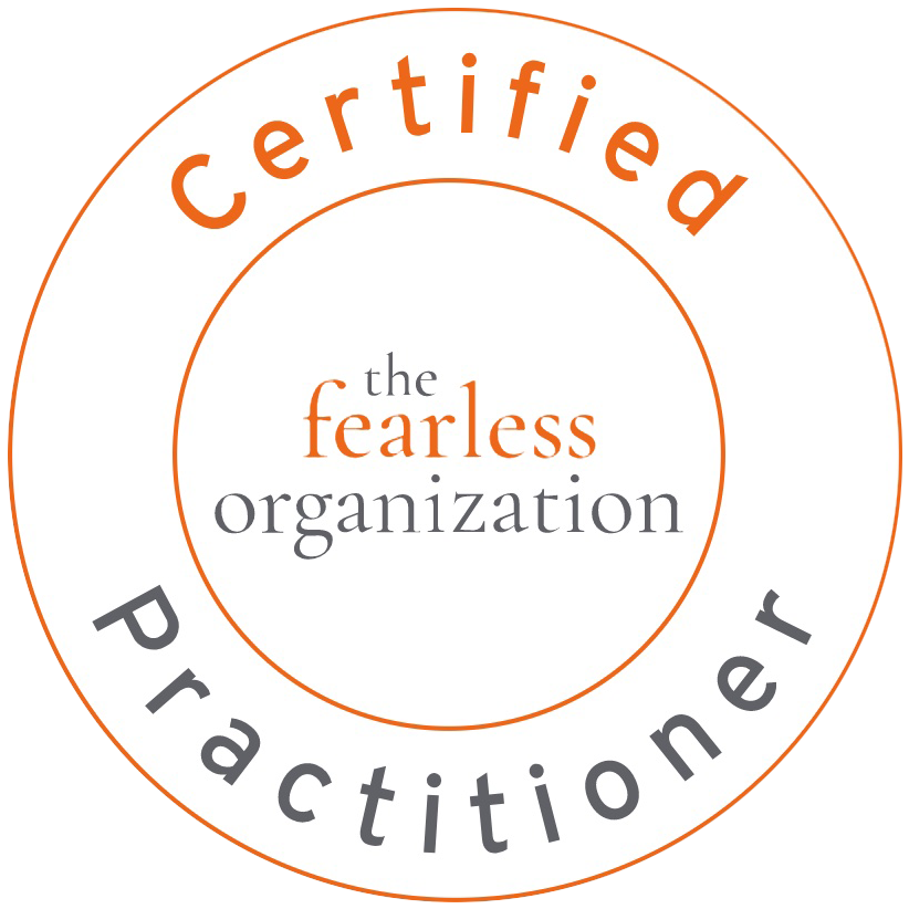 Certified practitioner of The fearless organization scan badge